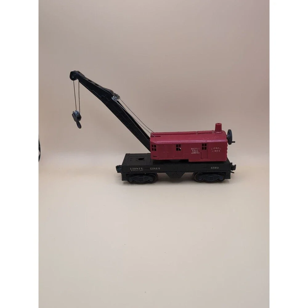 Original Lionel 6560-25 Operating Crane Work Car Bucyrus Erie Postwar O Gauge